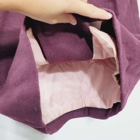 Balimel Vintage Plum Double Breasted Coquette Jacket Wool Blend Lined Elegance - Picture 7 of 15